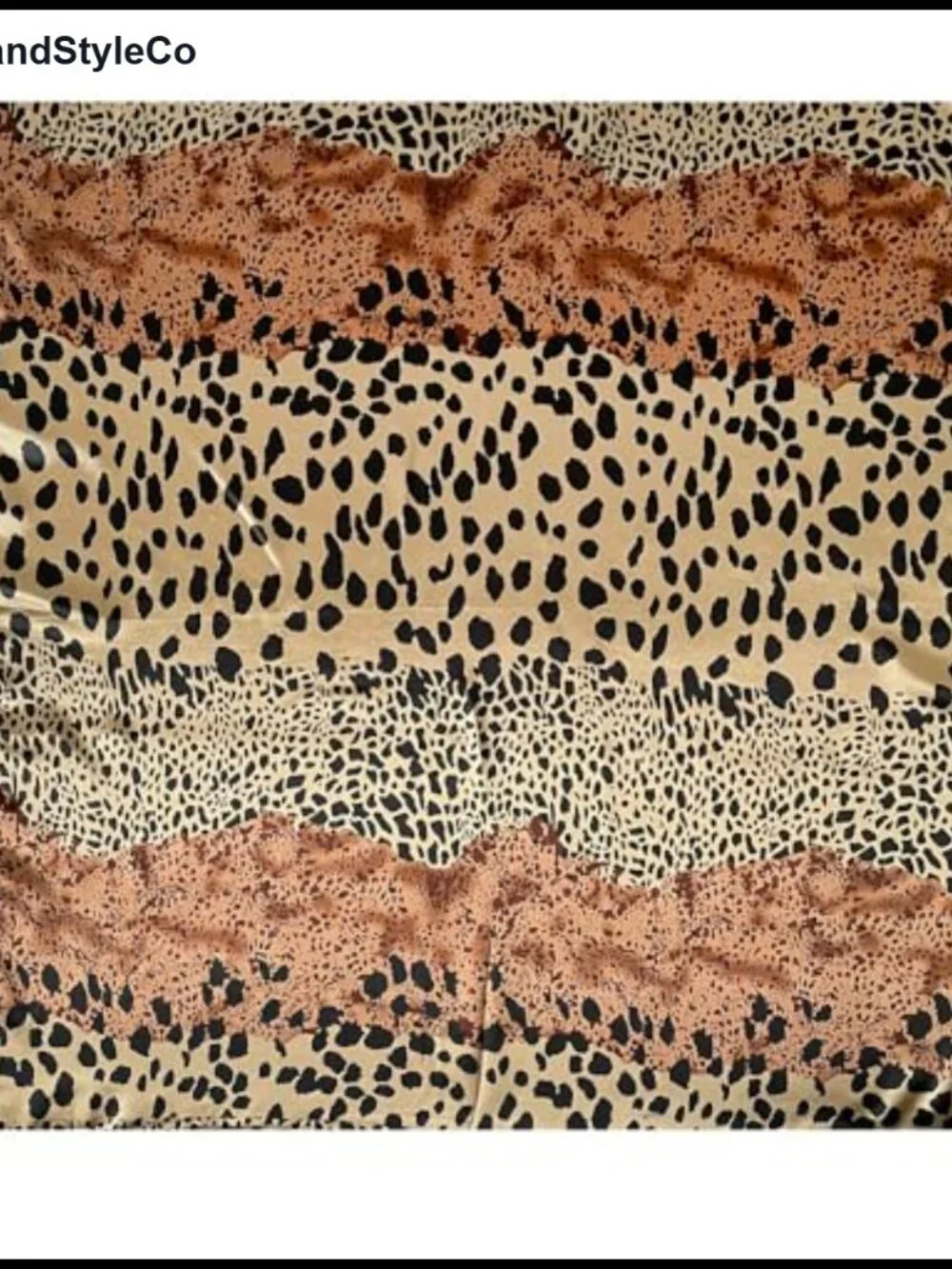 Leopard Print Square Scarf Silk Feel Hair Wrap Bandana